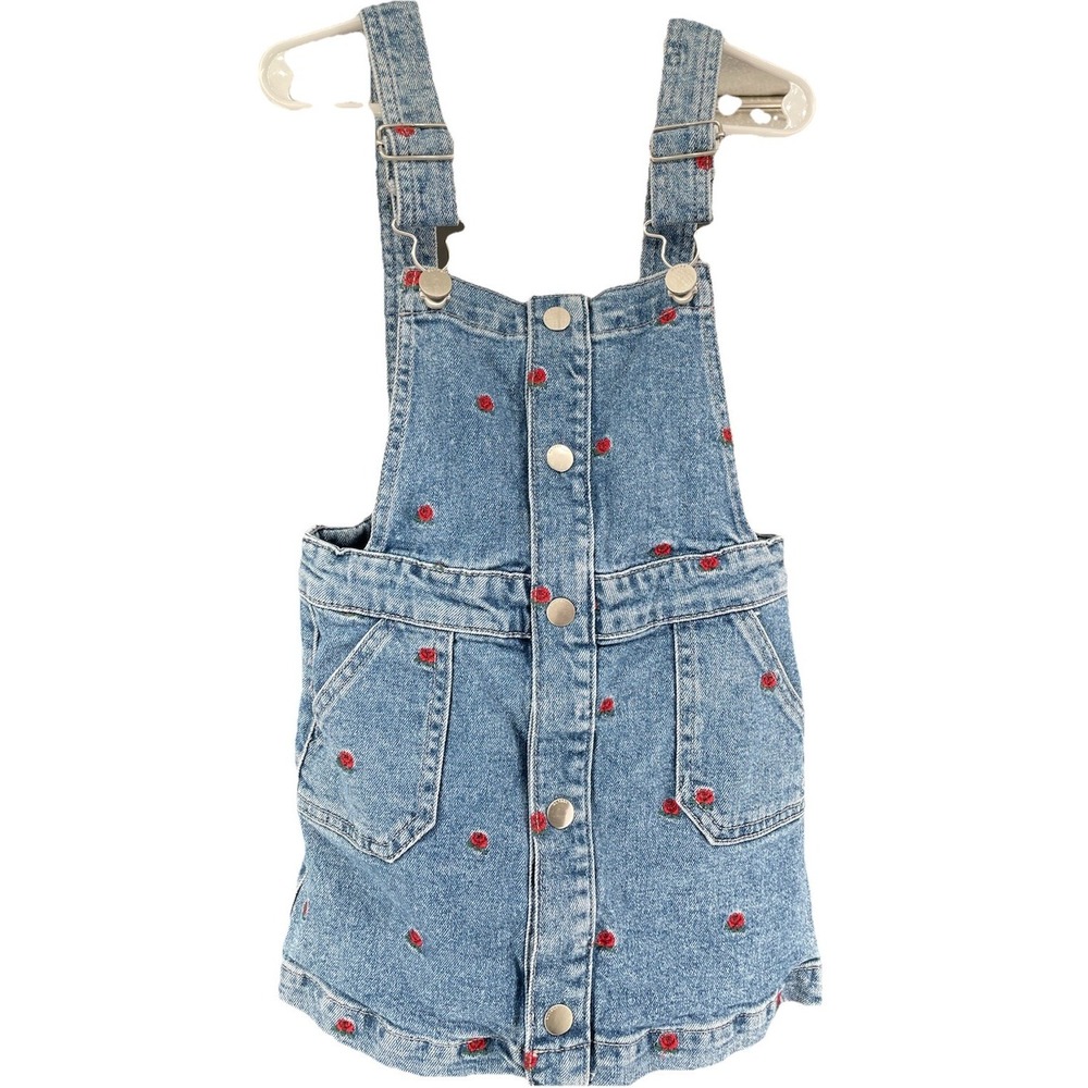 Girl's Penelope Embroiled Roses Denim  Dress DL1961  Size 6-6X
